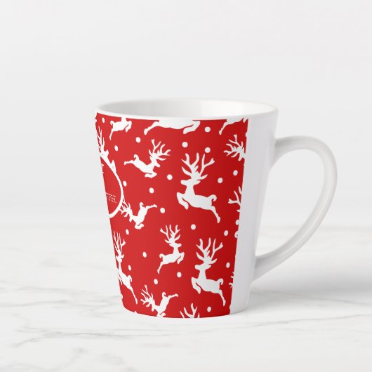 Rode feestdag met kerstavond latte mok (Rechts)