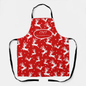 Rode feestdag met kerstavond schort (Voorkant)