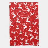 Rode feestdag met kerstavond theedoek (Verticaal)