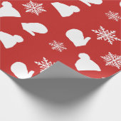 Rode feestdag Mittens en kerstPetten Cadeaupapier (Hoek)