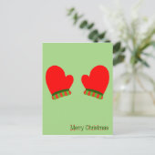 Rode feestdag Mittens (prettige kerst) Feestdagenkaart (Staand voorkant)