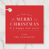 Rode feestdag Plaid Kerstmis Bedankjes Labels (Voorkant)
