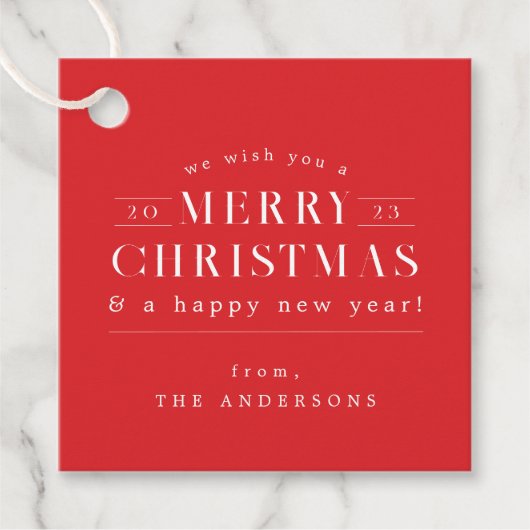 Rode feestdag Plaid Kerstmis Bedankjes Labels (Voorkant)