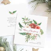 Rode feestdag Waterverf Botanische kerst