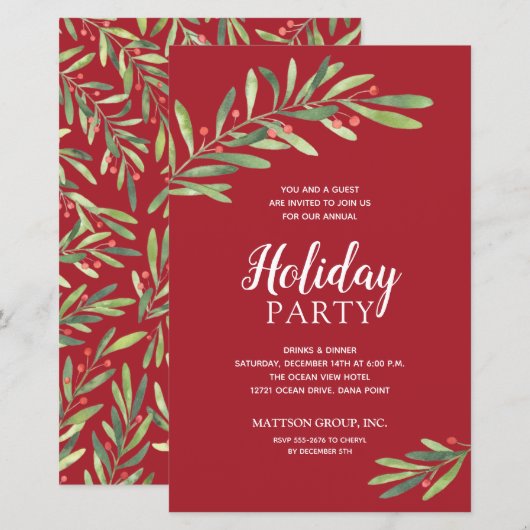 Rode feestdagen in de begroting van Elegant Grieke (Voorkant / Achterkant)