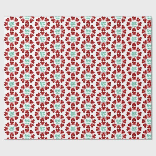 Rode Feestelijke Jingle Bells op Wit Cadeaupapier (Vlak)