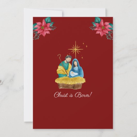 Rode Feestelijke Kerstavond Kaarslicht Service Kaart (Achterkant)