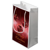 Rode feestelijke kerstcadeautjes met aangepaste te klein cadeauzakje (Achterkant Gekanteld)