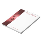 Rode feestelijke kerstcadeautjes met aangepaste te notitieblok (Linkerzijde)