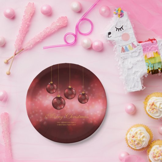 Rode feestelijke kerstcadeautjes met aangepaste te papieren bordje (Feest)