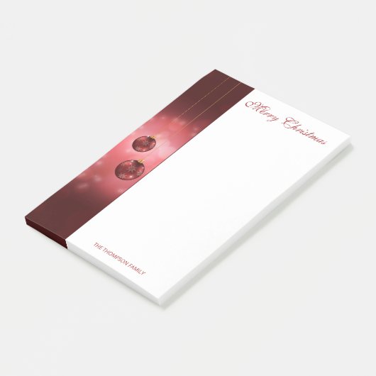 Rode feestelijke kerstcadeautjes met aangepaste te post-it® notes (Schuin)