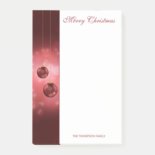 Rode feestelijke kerstcadeautjes met aangepaste te post-it® notes (Voorkant)