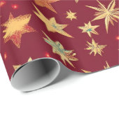 Rode feestelijke kerstpatronen cadeaupapier (Rol Hoek)