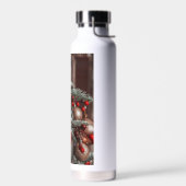 Rode feestelijke kerstversiering waterfles (Links)