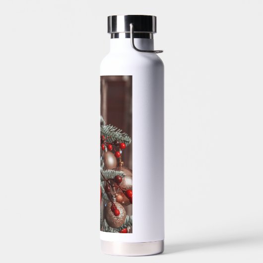 Rode feestelijke kerstversiering waterfles (Links)