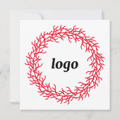Rode feestelijke krans Logo Business Feestdagenkaart (Voorkant)