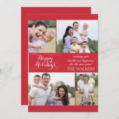 Rode feestfoto feestdagenkaart (Voorkant / Achterkant)