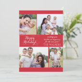 Rode feestfoto feestdagenkaart (Staand voorkant)