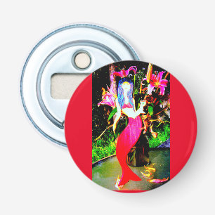 rode feestzeemeermin button flesopener