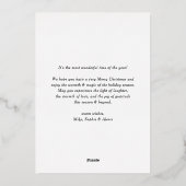 Rode Feliz Navidad Kalligrafie Kerstmis Folie Feestdagenkaart (Achterkant)