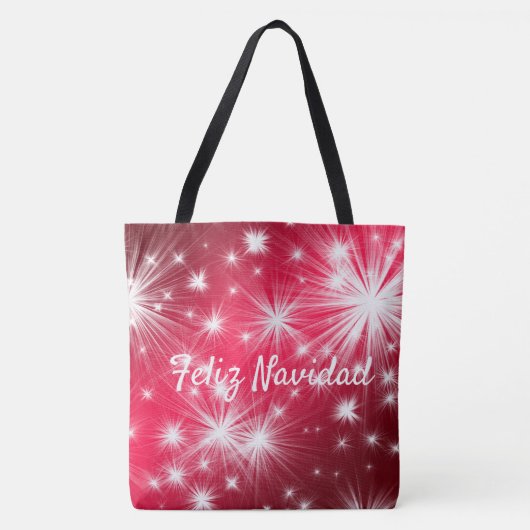 Rode Feliz Navidad Tas viert kerstfeest (Voorkant)