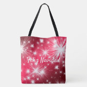Rode Feliz Navidad Tote Kerst vieren Bag (Achterkant)
