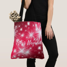 Rode Feliz Navidad Tote Kerst vieren