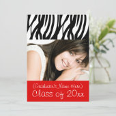 Rode Feminine-Afstuderen of partij nodigt uit Kaart (Staand voorkant)