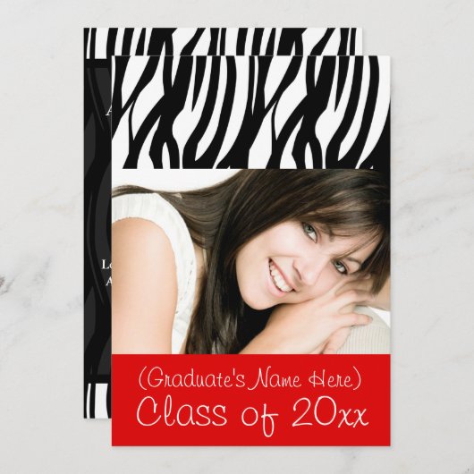 Rode Feminine-Afstuderen of partij nodigt uit Kaart (Voorkant / Achterkant)