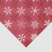 Rode Festieve Sneeuwvlok Patroon Tissuepapier (Detail)