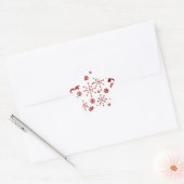 Rode Festieve Sneeuwvlokken Ster Sticker (Envelop)