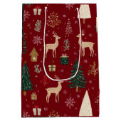 Rode Festive Kerst Misvormig Patroon Cadeautas (Achterkant)
