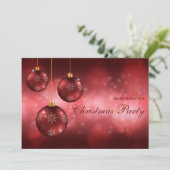 Rode Festive Kerstballen Kerstfeest Kaart (Staand voorkant)