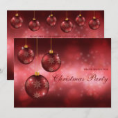 Rode Festive Kerstballen Kerstfeest Kaart (Voorkant / Achterkant)