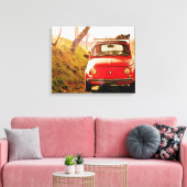 Rode Fiat 500,  cinquecento in Italië Canvas Afdruk (Insitu (Woonkamer))