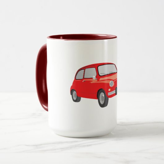 Rode fiat 500 mok (Voorkant links)