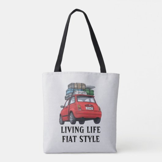 rode fiat tote bag (Achterkant)