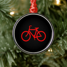 Rode fiets afbeelding metalen ornament