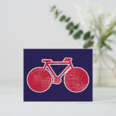 rode fiets briefkaart (Staand voorkant)