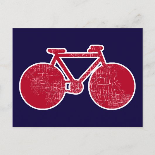 rode fiets briefkaart (Voorkant)