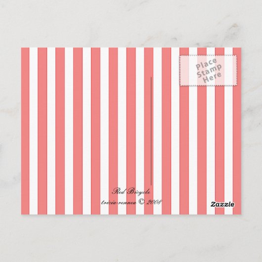 Rode fiets briefkaart (Achterkant)