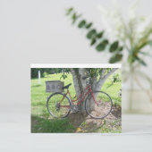 Rode fiets briefkaart (Staand voorkant)