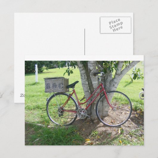 Rode fiets briefkaart (Voorkant / Achterkant)