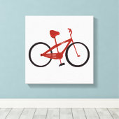 Rode fiets canvas afdruk (Insitu (Houten vloer))