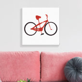 Rode fiets canvas afdruk (Insitu (Woonkamer))