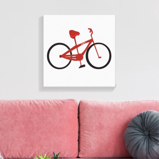 Rode Fiets Canvas Afdruk (Insitu (Woonkamer))