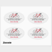 Rode fiets Cycoloog Ovale Sticker (Vel)