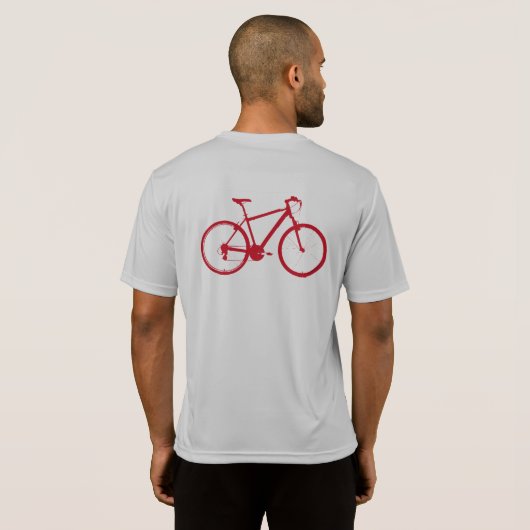 Rode fiets/fiets t-shirt (Achterkant volledig)
