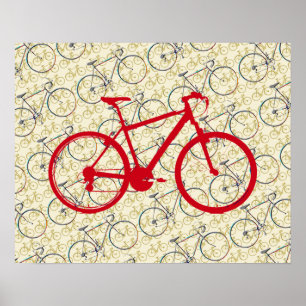 rode fiets . fietsdecor poster