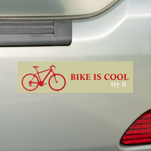Rode fiets, fietsen bumpersticker (Op auto)
